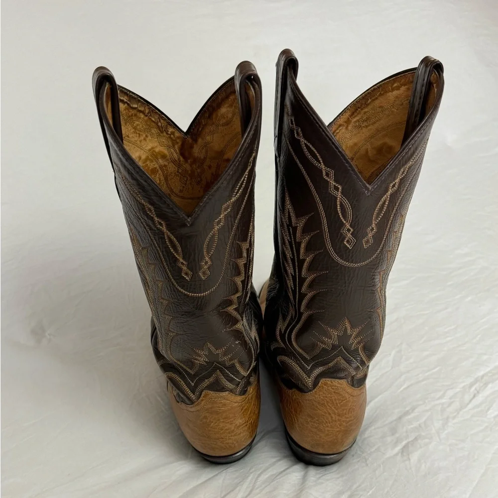 Tony Lama Black Label 6530 Western Cowboy Boots Brown Leather Men's Size 10B
